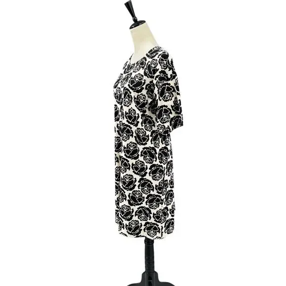 Tory Burch NWT L Rose Print Soft Knit Short Sleeve Cotton T-Shirt Dress